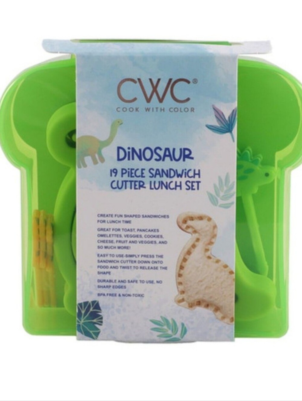 CWC Dinosaur 19-Piece Sandwich Cutter Lunch Set
